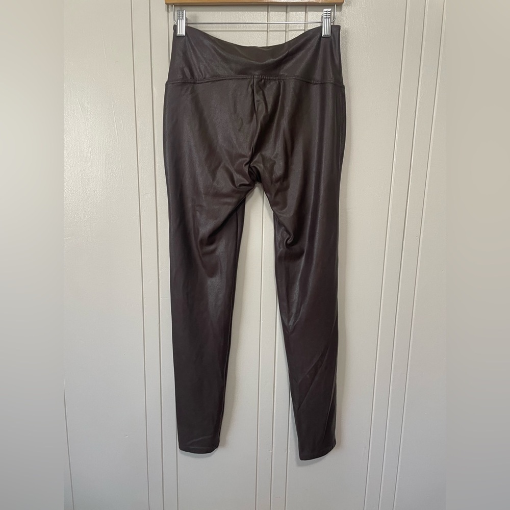 EUC: Time and tru, brown faux leather leggings - Picture 5 of 9